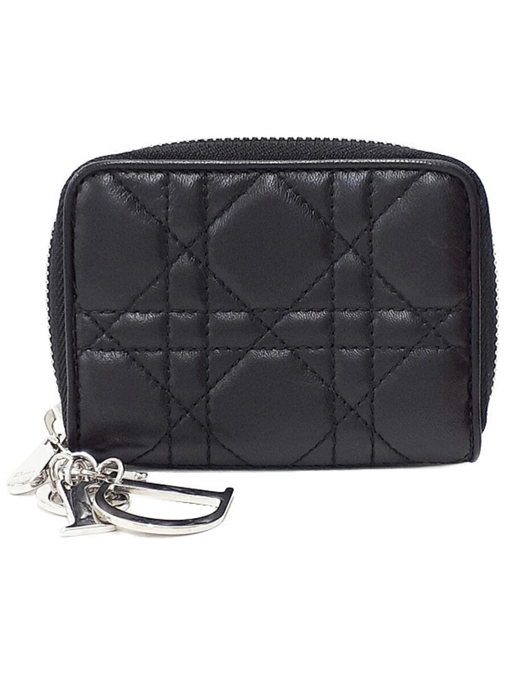 Christian Dior Lady Zip coin case Wallet Round Short Wallet
